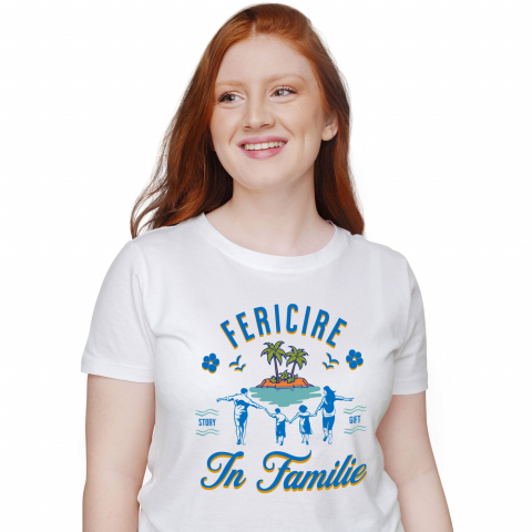 Tricou Femei, Barbati, Copii, Fata, Baiat, Unisex Personalizat Tricou Personalizat Familie - „Fericire în Vacanță” | Cadouri Unice