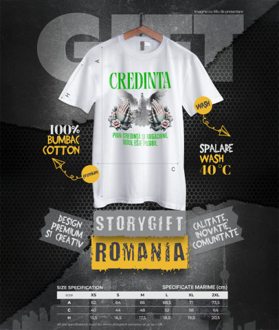Tricou Femei, Barbati, Copii, Fata, Baiat, Unisex Personalizat "Porumbel Alb – Puritate, Credință și Rugăciune | Totul Este Posibil" [3]
