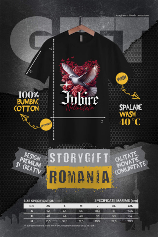 Tricou Femei, Barbati, Copii, Fata, Baiat, Unisex Personalizat „Porumbel Alb Trandafiri Roșii - Cadou Personalizat „Iubire Nelimitată” pentru Ziua Îndrăgostiților, Familie, Copii și Prieteni” [3]