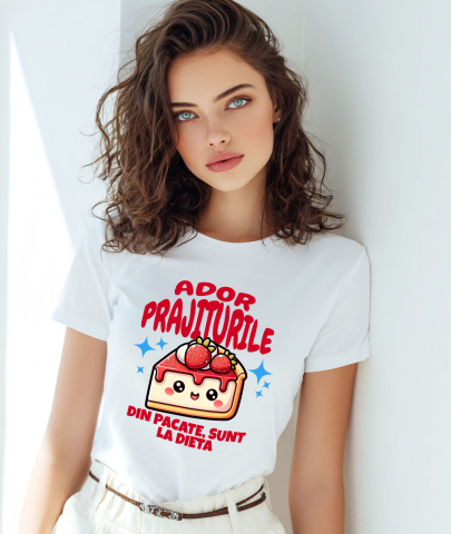 Tricou Femei, Barbati, Copii, Fata, Baiat, Unisex Personalizat Cheesecake personalizat cu căpșuni și mesaj haios – Cadou ideal pentru iubitorii de prăjituri [1]