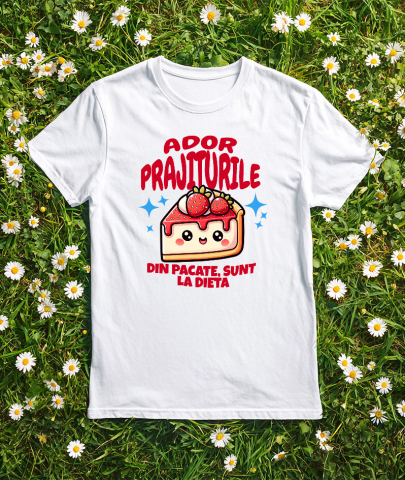 Tricou Femei, Barbati, Copii, Fata, Baiat, Unisex Personalizat Cheesecake personalizat cu căpșuni și mesaj haios – Cadou ideal pentru iubitorii de prăjituri [2]