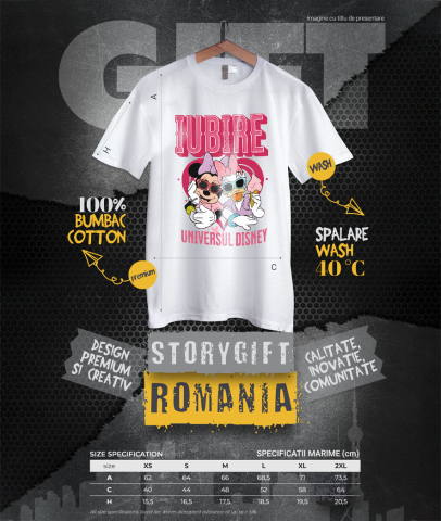 Tricou Femei cu Prietene Fashion – Minnie si Daisy cu Ochelari 100% Bumbac, Alb, XL [3]