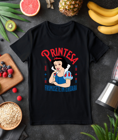 Tricou Femei cu Printesa - Alba ca Zapada: Basmul Fermecat 100% Bumbac, Negru, M [2]