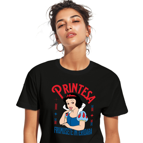 Tricouri - Tricou Femei cu Printesa - Alba ca Zapada: Basmul Fermecat 100% Bumbac, Negru, M