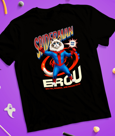 Tricou Femei, Barbati, Copii, Fata, Baiat, Unisex Personalizat Ragdoll Pisică în Costum Spider-Man cu Pelerină - Cadou Personalizat pentru Iubitorii de Pisici și Copii [2]