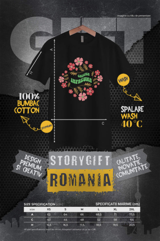 Tricou Femei, Barbati, Copii, Fata, Baiat, Unisex Personalizat Rama Foto cu Flori Colorate | Cadou Personalizat Creștem Împreună | Dragoste și Natură [3]