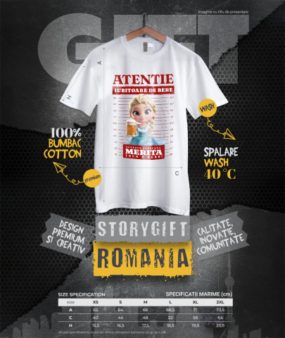 Tricou Femei cu Rapunzel: Cadou si Bere - Un Pachet Magica 100% Bumbac, Alb, M [3]