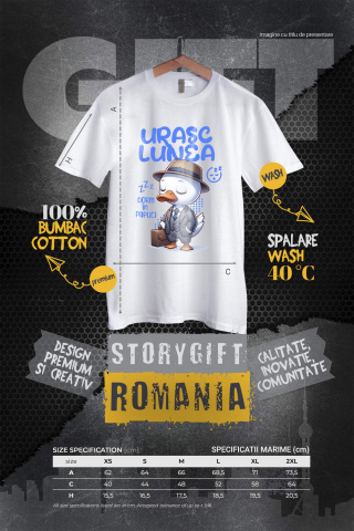 Tricou Femei, Barbati, Copii, Fata, Baiat, Unisex Personalizat Rata Albă Elegantă cu Costum și Servietă „Urăsc Lunea, Dorm în Papuci” - Cadou Haios [3]