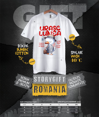 Tricou Femei, Barbati, Copii, Fata, Baiat, Unisex Personalizat Rață Haioasă la Birou – Costum Elegant, Pălărie, Servietă și Umor Corporatist [3]