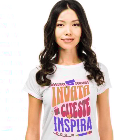 Tricou Femei, Barbati, Copii, Fata, Baiat, Unisex Personalizat Rechizite Școlare și Toca Motivațională | Educație, Citire și Inspirație pentru Elevi