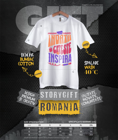 Tricou Femei, Barbati, Copii, Fata, Baiat, Unisex Personalizat Rechizite Școlare și Toca Motivațională | Educație, Citire și Inspirație pentru Elevi [3]