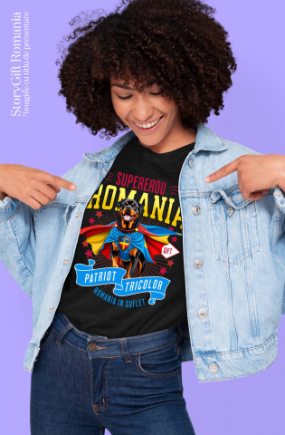 Tricou Femei, Barbati, Copii, Fata, Baiat, Unisex Personalizat Rottweiler în Costum de Căpitan România – Cadou Personalizat pentru Iubitorii de Câini [1]