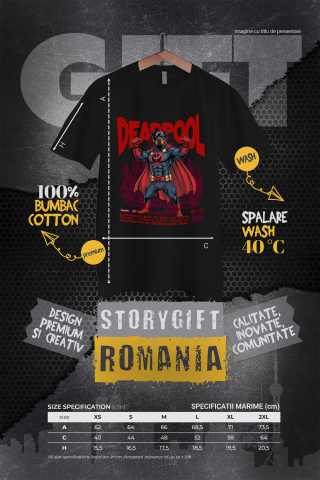 Tricou Femei, Barbati, Copii, Fata, Baiat, Unisex Personalizat Rottweiler în Costum Deadpool - Cadou Personalizat pentru Copii și Familie [3]