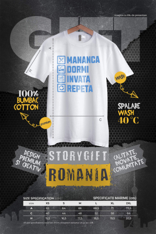 Tricou Femei, Barbati, Copii, Fata, Baiat, Unisex Personalizat Rutina Zilnică: Produse Personalizate pentru Alimentație, Somn, Învățat și Dezvoltare Personală pentru Copii și Familie [3]