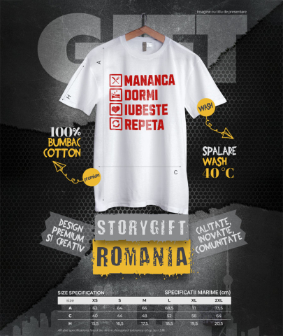 Tricou Femei, Barbati, Copii, Fata, Baiat, Unisex Personalizat „Rutina Zilnică de Dragoste - Cadou Amuzant și Personalizat pentru Iubita, Familie și Prieteni de Valentine's Day” [3]