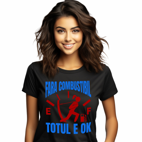 Tricou Femei, Barbati, Copii, Fata, Baiat, Unisex Personalizat Semn Bord Mașină – Nivel Combustibil Scăzut cu Design Haios