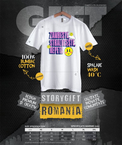 Tricou Femei, Barbati, Copii, Fata, Baiat, Unisex Personalizat Zâmbește, Strălucește, Repeta - Cadouri Personalizate cu Mesaj Amuzant și Energie Pozitivă [3]