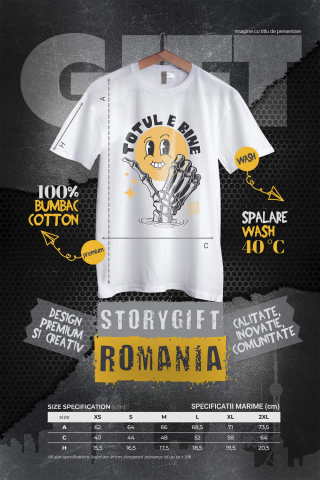 Tricou Femei, Barbati, Copii, Fata, Baiat, Unisex Personalizat Smiley Face Vesel și Mână Umană - Mesaj Incurajator „Totul E Bine” Cadou Motivațional [3]