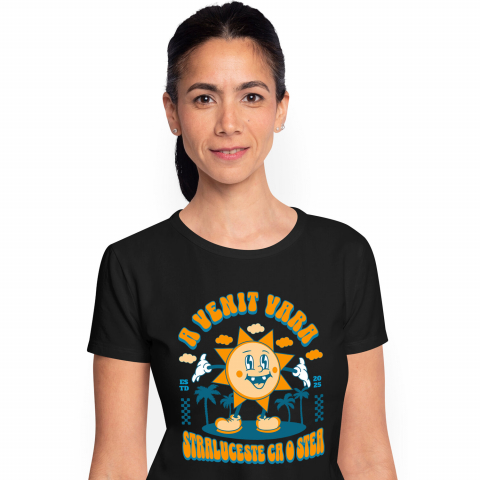 PLAJA - Tricou Femei, Barbati, Copii, Fata, Baiat, Unisex Personalizat Soare Vesel Strălucitor – Cadou Personalizat Plin de Energie Pentru Familie & Prieteni