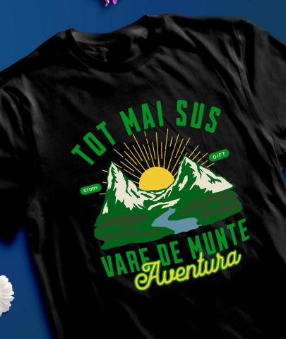 Tricou Femei, Barbati, Copii, Fata, Baiat, Unisex Personalizat "Aventura în Valea de Munte – Stâncă Înaltă și Natură Muntească" [2]