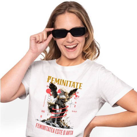 Tricou Femei, Barbati, Copii, Fata, Baiat, Unisex Personalizat Statuie Feminitate cu Aripi - Cadou Motivational pentru Femei