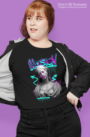 Tricou Femei, Barbati, Copii, Fata, Baiat, Unisex Personalizat Statuie Grecească Graffiti Urban cu Artă Abstractă - Cadou Personalizat pentru Familie și Prieteni [1]