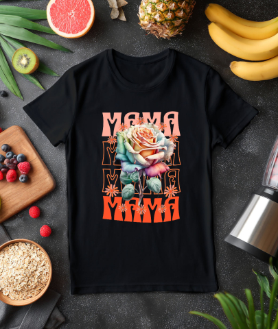 Tricou Femei, Barbati, Copii, Fata, Baiat, Unisex Personalizat Trandafir Multicolor - „Mama, Cea Mai Bună Femeie” | Cadou Special [2]