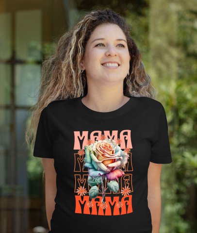 Tricou Femei, Barbati, Copii, Fata, Baiat, Unisex Personalizat Trandafir Multicolor - „Mama, Cea Mai Bună Femeie” | Cadou Special [1]
