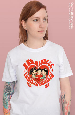 Tricou Femei, Barbati, Copii, Fata, Baiat, Unisex Personalizat Cadou Personalizat „Trei Copii Inima Dragoste” | Mesaje Iubitoare pentru Familia și Frați [1]