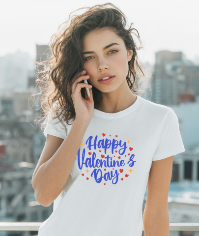 Tricou Femei, Barbati, Copii, Fata, Baiat, Unisex Personalizat Happy Valentine's Day – Tricou Personalizat pentru Ziua Îndrăgostiților [1]