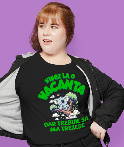 Tricou Femei, Barbati, Copii, Fata, Baiat, Unisex Personalizat Urs Koala Dormind în Copac - Cadou Personalizat Relaxant pentru Copii și Familie [1]