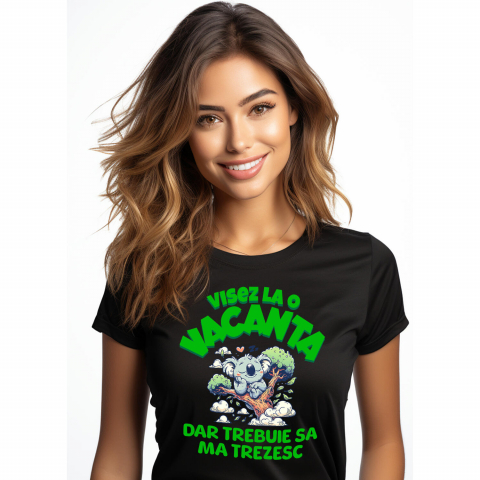 Tricouri - Tricou Femei, Barbati, Copii, Fata, Baiat, Unisex Personalizat Urs Koala Dormind în Copac - Cadou Personalizat Relaxant pentru Copii și Familie