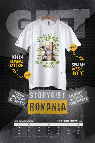 Tricou Femei, Barbati, Copii, Fata, Baiat, Unisex Personalizat Tricou Personalizat Koala Timid – Relaxare și Stil | Cadou Perfect pentru Familie [3]