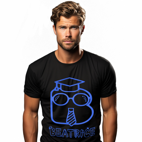 Cadouri Pentru Ea - Tricou Personalizat Barbati Pentru Absolvire scoala, Toca Educatie, Text Nume Personalizat, copii, Culoare Albastru, Negru, 100% Bumbac, Marime XL