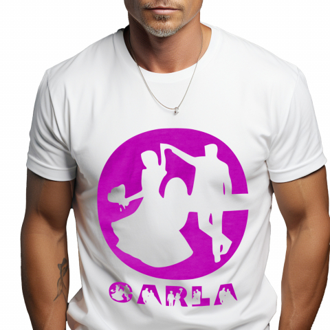 Cadouri Pentru Cupluri - Tricou Personalizat Barbati Pentru Cerere casatorie, Nunta, Text Nume Personalizat, Valentine's day, Culoare Mov, Alb, 100% Bumbac, Marime XS