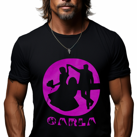 Cadouri Pentru Cupluri - Tricou Personalizat Barbati Pentru Cerere casatorie, Nunta, Text Nume Personalizat, Valentine's day, Culoare Mov, Negru, 100% Bumbac, Marime L