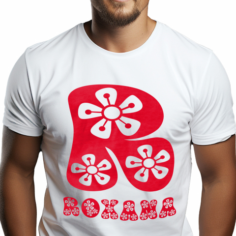 Cadouri Personalizate - Tricou Personalizat Barbati Pentru Iubitorii De Flori, Natura, Text Nume Personalizat, Dragoste,Copii, Culoare Rosu, Alb, 100% Bumbac, Marime XS