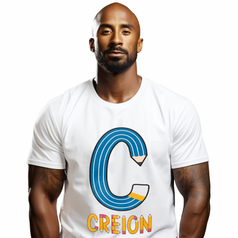 Cadouri Pentru Copii - Tricou Personalizat Barbati Pentru Iubitorii De Scoala, Creion Galben, Text Nume Personalizat, Copii, Culoare Albastru, Alb, 100% Bumbac, Marime XS