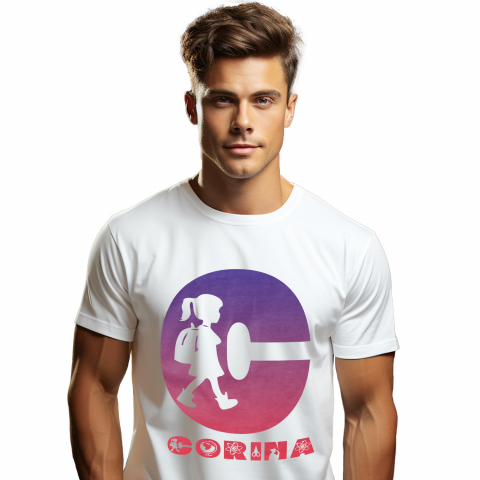 Cadouri Pentru Copii - Tricou Personalizat Barbati Pentru Iubitorii De Scoala, Educatie, Absolvire, Text Nume Personalizat, Copii, Culoare Mov Gradient, Alb, 100% Bumbac, Marime XS