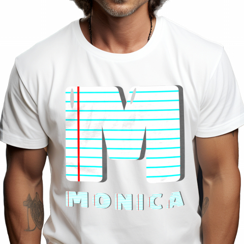 Cadouri Pentru Copii - Tricou Personalizat Barbati Pentru Iubitorii De Scoala, Educatie, Text Nume Personalizat, Copii, Foaie caiet, Alb, 100% Bumbac, Marime XS