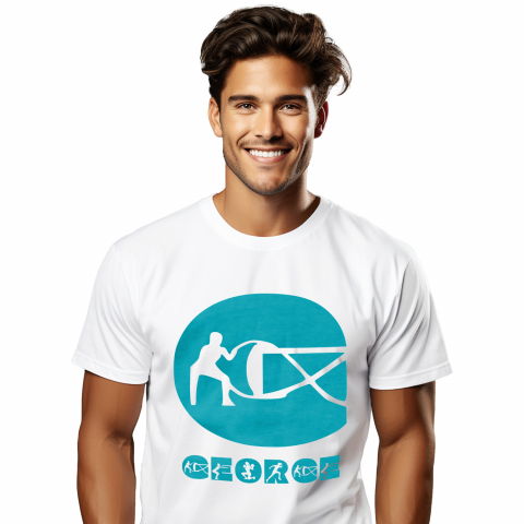 Cadouri Personalizate - Tricou Personalizat Barbati Pentru Iubitorii De Sport, Sala Fitness, Text Nume Personalizat, Culoare Albastru, Alb, 100% Bumbac, Marime XS