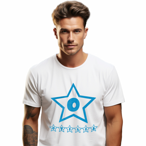 Cadouri Pentru Ea - Tricou Personalizat Barbati Pentru Iubitorii De Stele Michellin, Text Nume Personalizat, Copii, Culoare Albastru, Alb, 100% Bumbac, Marime XS