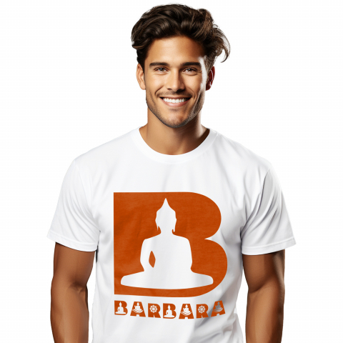Cadouri Pentru Ea - Tricou Personalizat Barbati Pentru Iubitorii De Yoga, relaxare, Meditatie, Text Nume Personalizat, Culoare Rosu, Alb, 100% Bumbac, Marime XS