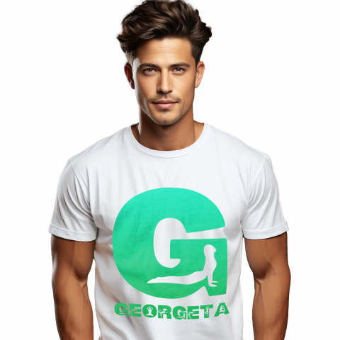 Cadouri Pentru Ea - Tricou Personalizat Barbati Pentru Iubitorii De Yoga, relaxare, Meditatie, Text Nume Personalizat, Culoare Verde, Alb, 100% Bumbac, Marime XS