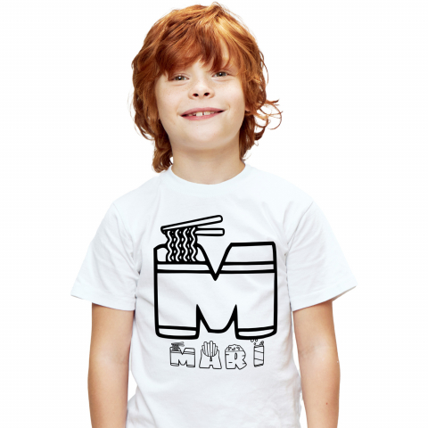 Cadouri Personalizate - Tricou Personalizat Copii Pentru Iubitorii De Fast Food, Noodles Cartofi, Text Nume Personalizat, Culoare Negru, Alb, 100% Bumbac, Marime 4 Ani