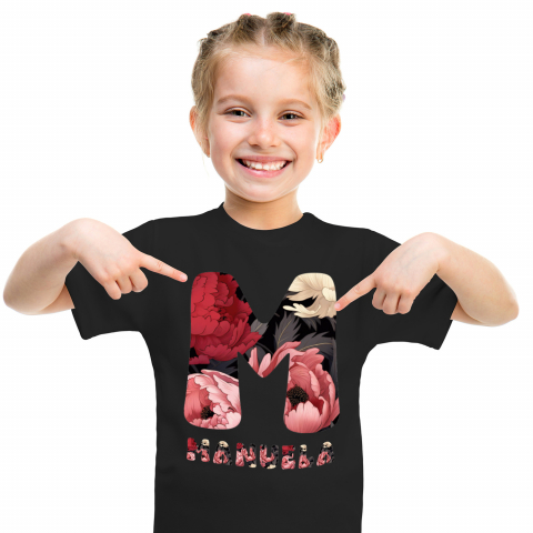 Cadouri Pentru Ea - Tricou Personalizat Copii Pentru Iubitorii De Flori, Natura, Text Nume Personalizat, Dragoste, Culoare Multicolor, Negru, 100% Bumbac, Marime 8 Ani