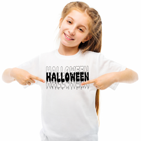 Cadouri Personalizate - Tricou Personalizat Copii Pentru Iubitorii De Hallowen, Text Nume Personalizat, Copii, Culoare Negru, Alb, 100% Bumbac, Marime 4 Ani