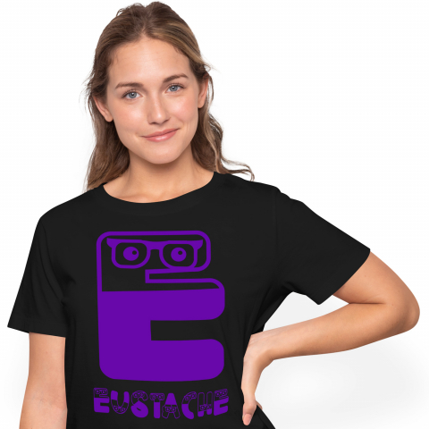 Cadouri Pentru Copii - Tricou Personalizat Femei Pentru Copii Cu ochelarii Vedere, haios, Text Nume Personalizat, Culoare Mov, Negru, 100% Bumbac, Marime XS