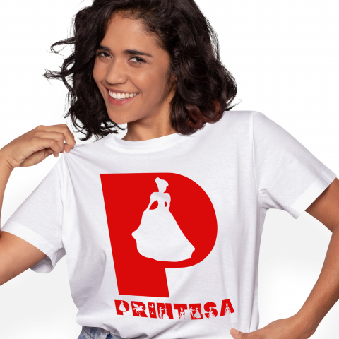 Cadouri Pentru Copii - Tricou Personalizat Femei Pentru Iubitorii De Basme magice, Printesa, Unicorn, Text Nume Personalizat, copii, Culoare Rosu, Alb, 100% Bumbac, Marime XS