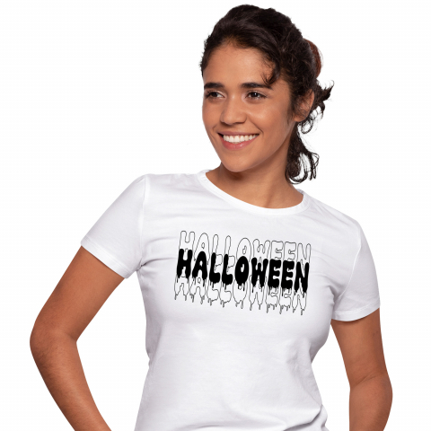 Tricouri - Tricou Personalizat Femei Pentru Iubitorii De Hallowen, Text Nume Personalizat, Copii, Culoare Negru, Alb, 100% Bumbac, Marime XS